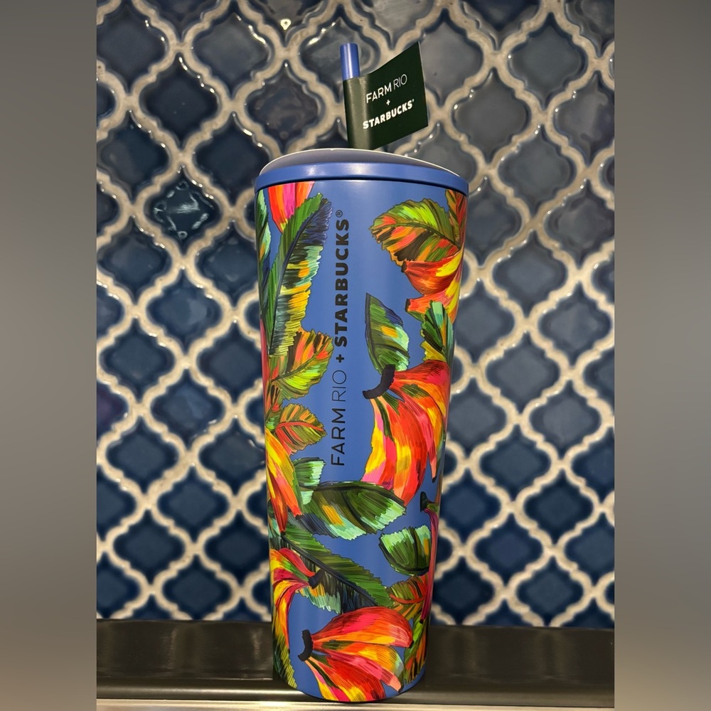 Starbucks Farm Rio Blue and Multicolor Tumbler